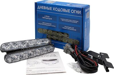 Вымпел DRL-HP-L6 (5047) дневные ходовые огни, 6 светодиодов SMD 5050, металлический корпус IP65, 2 шт.