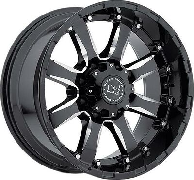 Black Rhino Sierra 9x18 8x165 ET 12 Dia 220 Black Mirror