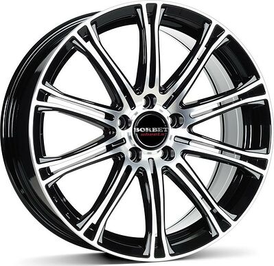 Borbet CW1/5 8x18 5x112 ET 35 Dia 72.5 Black Polished