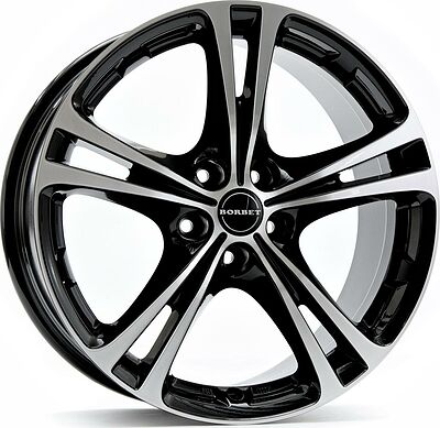 Borbet XL 7.5x17 5x114.3 ET 50 Dia 72.5 Schwarz polished