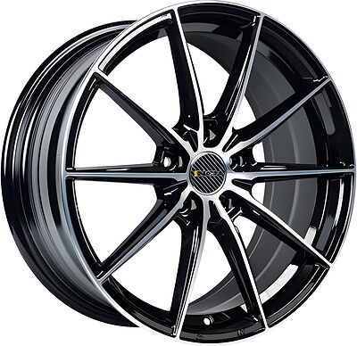 Inch FA8533 8x18 5x112 ET 38 Dia 66.6 Gloss Black Machined Face