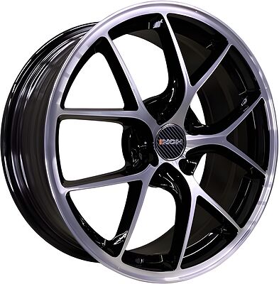 Inch FA8538 7x17 5x100 ET 38 Dia 57.1 Gloss Black Machined Face