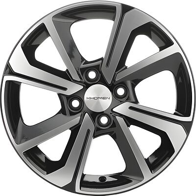 Khomen Wheels KHW1501 (Cobalt) 6x15 4x100 ET 39 Dia 56.6 Black-FP