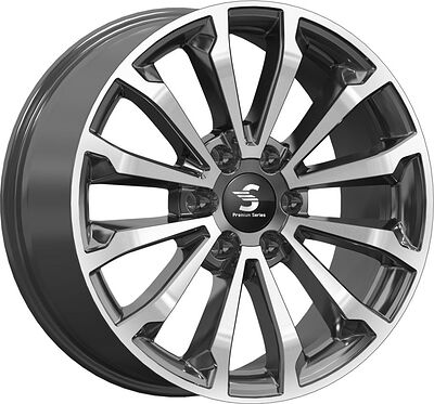 КиК Premium КР006 20Land Cruiser Prado 8.5x20 6x139.7 ET 25 Dia 106.1 Diamond Black Gris