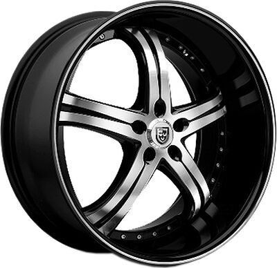 Lexani LSS5 8x20 5x112 ET 32 Dia 74 Black/Machined