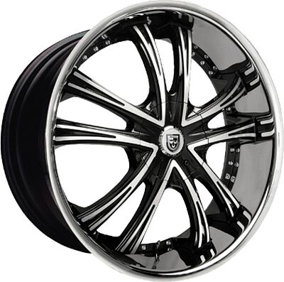 Lexani LSS55 9x24 5x150 ET 35 Dia 110 Black/Machined/Chrome Lip