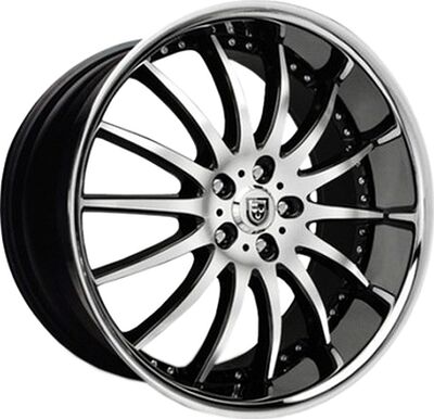 Lexani LX14 8.5x20 5x112 ET 32 Dia 74.1 Black/Machined/Chrome Lip