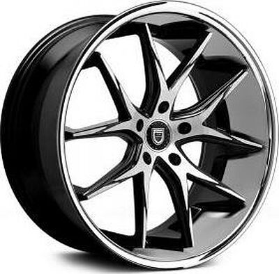 Lexani R12 8.5x20 5x108 ET 35 Dia 74.1 Mach Face/Blk