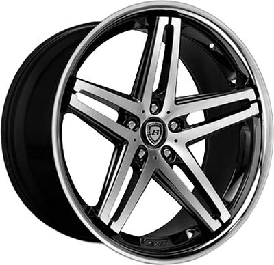 Lexani R5 8x18 5x120 ET 40 Dia 74.1 Black/Machined/Chrome Lip