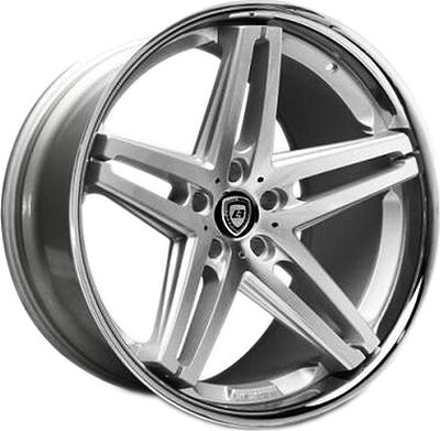 Lexani R5 8.5x20 5x112 ET 35 Dia 74.1 Silver/Machined/Chrome Lip