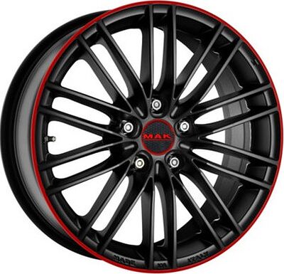 Mak Rapide 8x18 5x112 ET 50 Dia 57 Matt Black Red Stripe