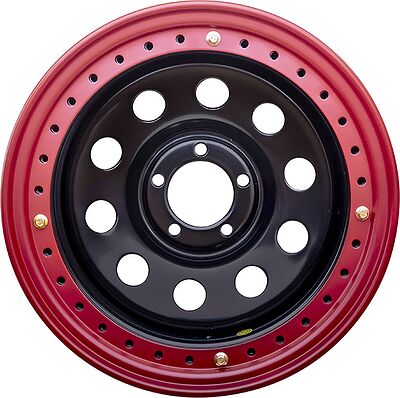 Off-Road-Wheels JEEP + бедлок красный 8x16 6x114.3 ET -19 Dia 84 черный