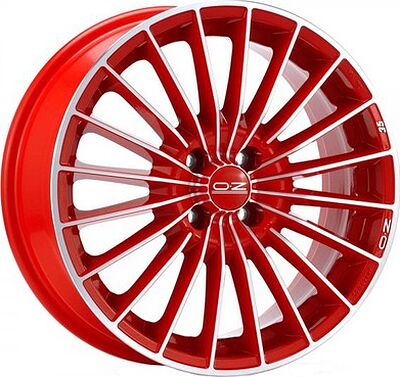 OZ Racing 35 Anniversary 7x16 4x100 ET 37 Dia 68 Red + Diamond Cut