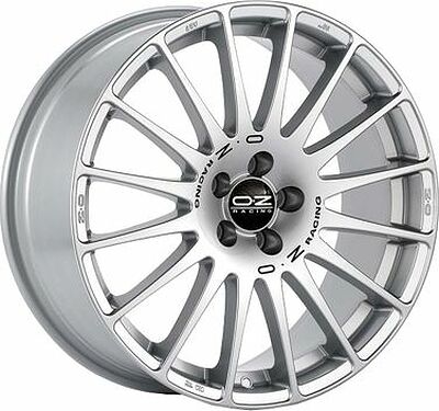 OZ Racing Superturismo Dakar 8.5x20 5x120 ET 20 Dia 79 Matt Race Silver + Black Lettering