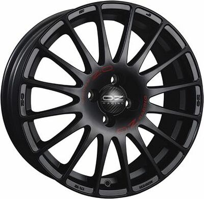 OZ Racing Superturismo GT 7x17 5x100 ET 38 Dia 68 Matt Black + Red Lettering