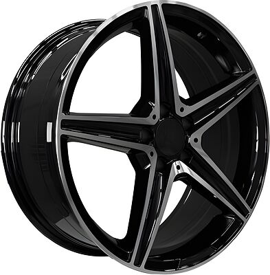 PDW 5261 8x19 5x112 ET 35 Dia 66.6 Gloss Black Machine Face