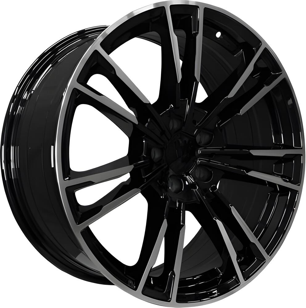 PDW 5380 8.5x19 5x112 ET 28 Dia 66.6 Gloss Black Machine Face