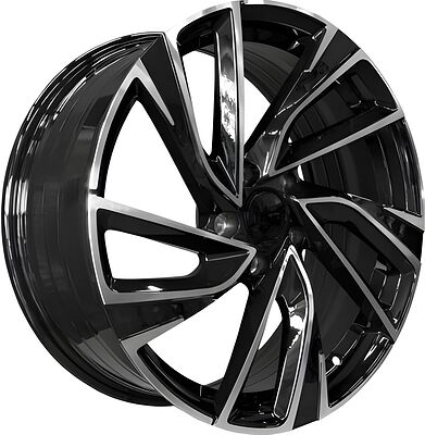 PDW 5498 7x17 5x112 ET 45 Dia 57.1 Gloss Black Machine Face