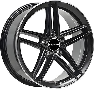PDW FF2127 7x17 5x112 ET 38 Dia 66 Gloss Black Machine Edge