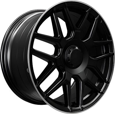 PDW L5424 8.5x19 5x112 ET 38 Dia 66.6 Semi Matt Black+Machine Lip