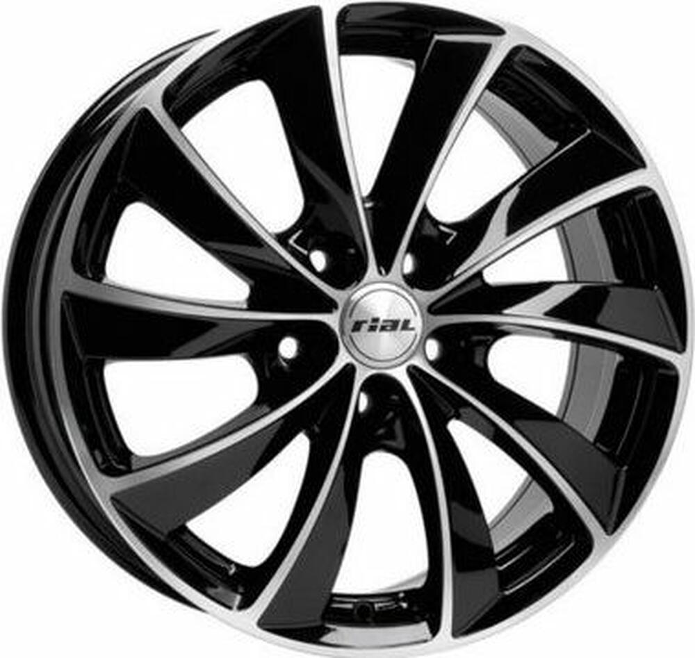 Rial Lugano 8x18 5x112 ET 35 Dia 66 Diamant black front polished