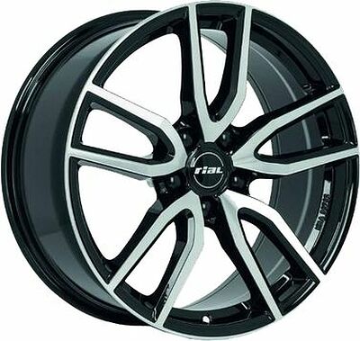 Rial Torino 8x19 5x112 ET 48 Dia 70.1 Diamant black front polished