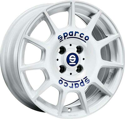 Sparco Terra 7.5x17 5x100 ET 35 Dia 63.3 WHITE BLUE LETTERING