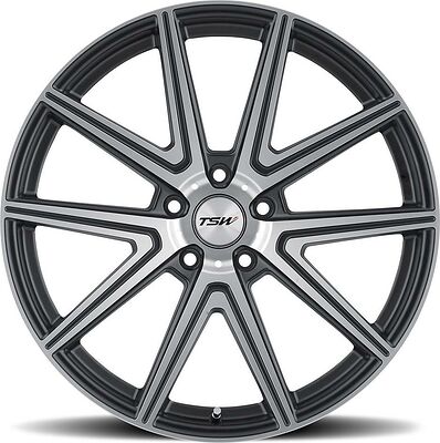 TSW Rouge 8x18 5x112 ET 43 Dia 72 Gunmetal Mirror Cut Face