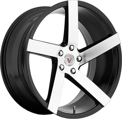 Vissol V-080R 8.5x19 5x112 ET 30 Dia 66.6 black-with-machined-face