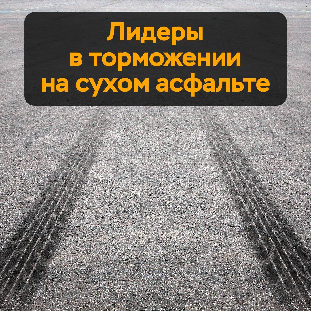 Leaders in braking on dry asphalt